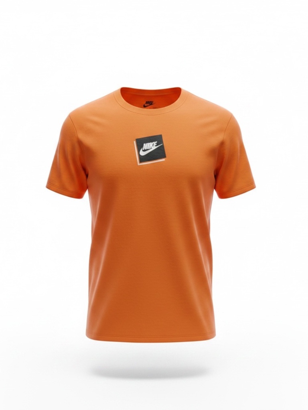 Nike Orange Crewneck Short-Sleeve Tee with Chest Logo